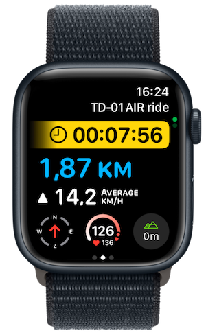 Pedal recording preview on Apple Watch